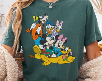 Chemise personnages Disney Comfort Colors®, chemise familiale Dingo Donald Daisy Mickey Minnie Pluto, chemise voyage Disney, t-shirt familial assorti
