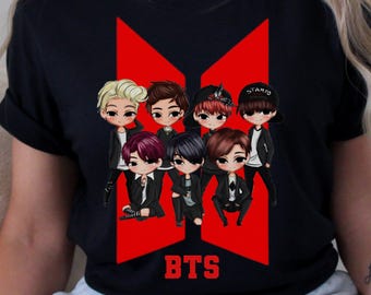PNG Chibi de grupo masculino de Kpop, arte fofa de fã de Kpop, download digital, PNG para estampa de camiseta, 4500x4500 transparente