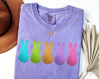 Chemise Peep my, couleurs confort, chemise peeps lapin de Pâques, peeps, chemise chasse aux œufs, chemise oeufs et lapins, pâques pastel, pâques arc-en-ciel, chemise de Pâques