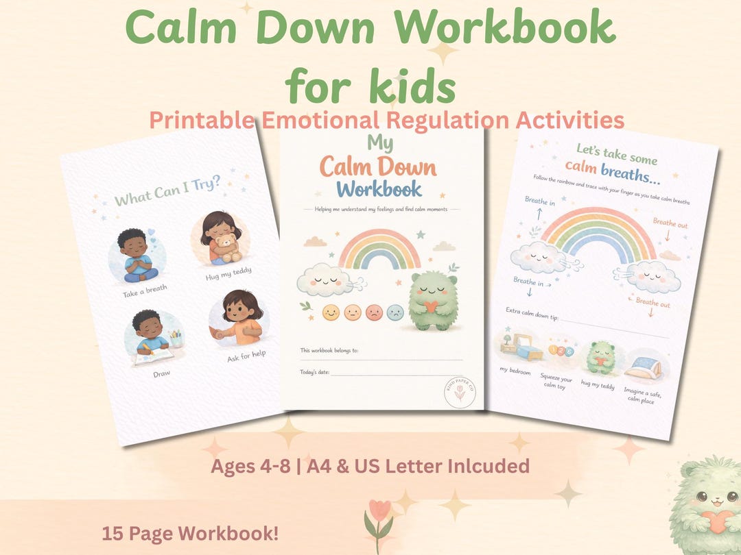 Calm Down Workbook for Kids | Emotional Regulation Activities ...