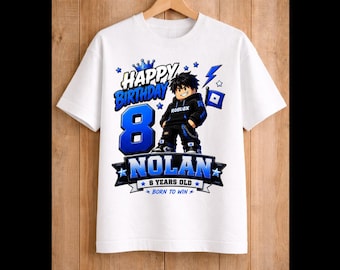 Inspired Roblox Birthday T-shirt, Anime Party Theme, Family Matching, Gift for Kids, Custom Name, Age