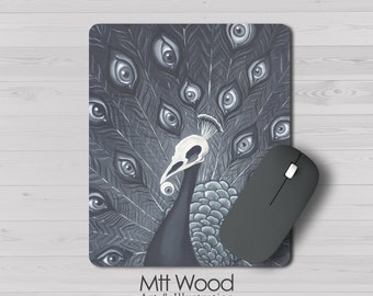 Gothic Peacock Mouse Pad