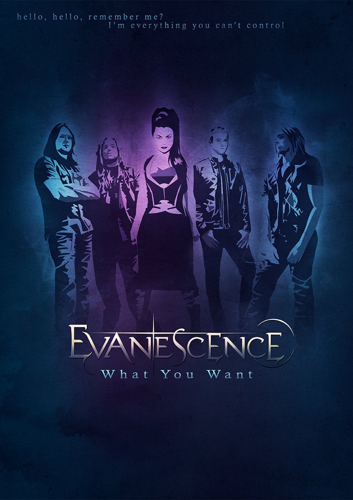 Evanescence print what you want poster illustration etsy