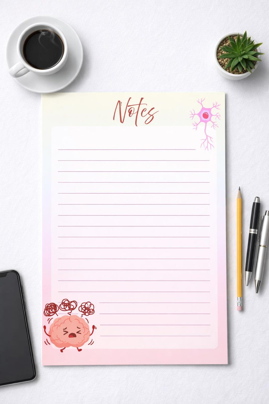 Brain Storming Printable Notepad Planner| Neurology Anatomy A5 Ideas ...