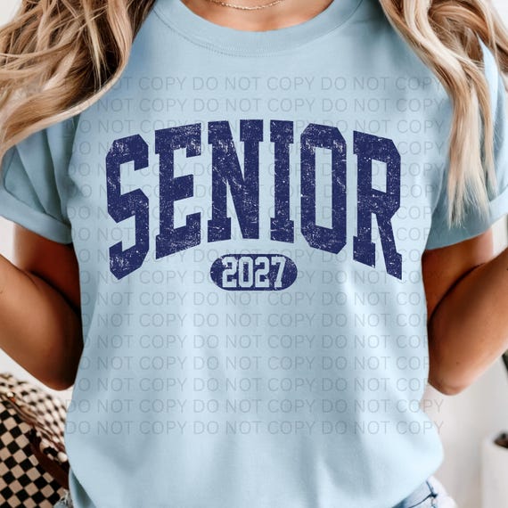 Senior 2027 Distressed Athletic PNG, Graduation Shirt Design (Digital Download)