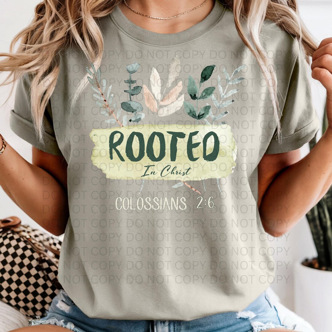 Rooted in Christ Floral PNG | Christian Bible Verse Design (digital ...