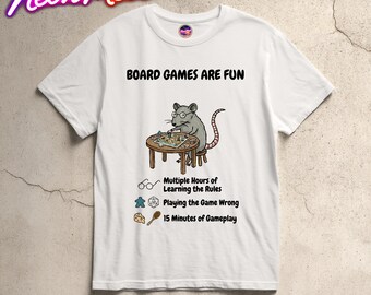 Brädspel är roliga råtta-t-shirt rolig bordsspel-t-shirt, söt brädspelshumor-tröja