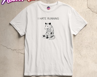 Jag hatar löpning T-shirt rolig gymtröja, lat träningströja, anti-löpning humortröja