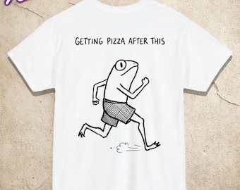 Rolig pizza-t-shirt för löpare, träningsmotivation