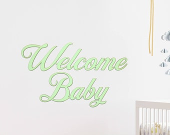 Welcome Baby Wood Sign Set, Classic Style, Nursery Sign, Nursery Decor, Welcome Sign, Two Pieces, DIY Wood Signs