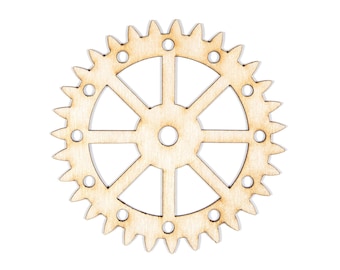 Spikey Wheel Gear-With Holes-Wood Gear-Pointy Teeth-Laser Cut-Choose A Size-DIY Crafts-Steampunk Crafts-Wood cutout-Wood Crafts-Steampunk
