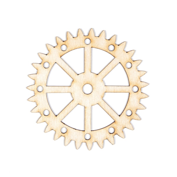 Spikey Wheel Gear-With Holes-Wood Gear-Pointy Teeth-Laser Cut-Choose A Size-DIY Crafts-Steampunk Crafts-Wood cutout-Wood Crafts-Steampunk