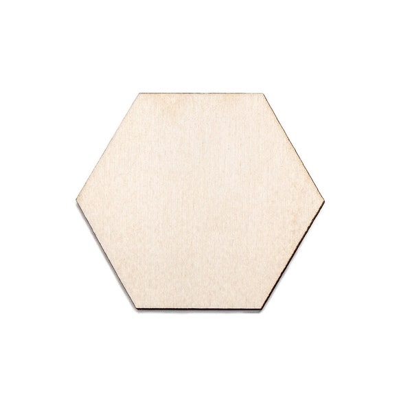 Hexagon Shape-Blank Wood Cutout-Geometric Shapes-Various Sizes-DIY Crafts-Unfinished Wood-Shapes And Forms-Honeycomb Style-Mosaic Shapes