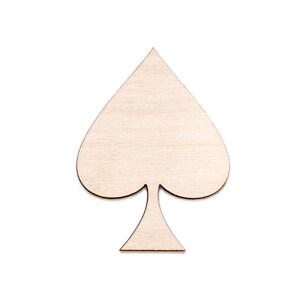 Spade Wood Cutout - Laser Cut Unfinished Craft Shape - Multiple Sizes