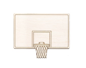 Basketball Back Board Square-Detail Wood Cutout-Sports Theme Decor-Gaming Wood Decor-Various Sizes-DIY Crafts-Party Crafts-Sports Sign-Hoops