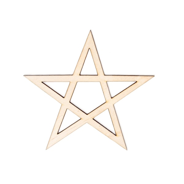 Pentagram-5 Pointed Star-Wood Cutout-Witchy Decor-Various Sizes-DIY Crafts-Halloween Decor-Gothic Decor-Witchy Party Favors-Occult Decor