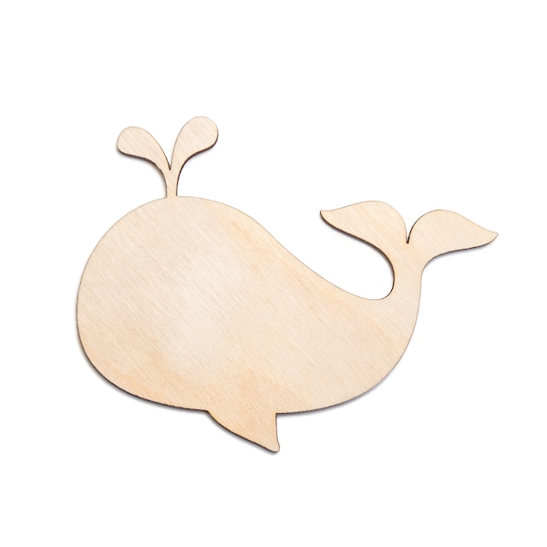 Cute Whale-Blank Wood Cutout-Ocean Theme Wood Decor-Cute Sea Creatures Decor-Various Sizes-Beach Crafts-DIY Crafts-Whales And Fish-Aquatics