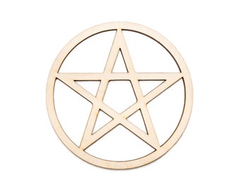 Wiccan Pentáculo-5 estrella puntiaguda-recorte de madera-decoración de brujas-varios tamaños-artesanía DIY-decoración de Halloween-decoración gótica-favores de fiesta de brujas-oculto