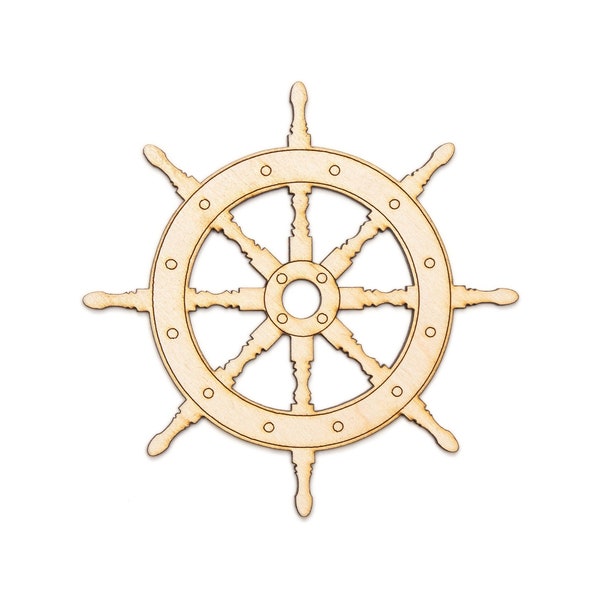 Pirate Ship Wheel-Wood Cutout-Detail Pirate Decor-Various Sizes-Nautical Theme Decor-DIY Crafts-Wood Ship Wheel-Pirate Theme Decor-Wood Helm