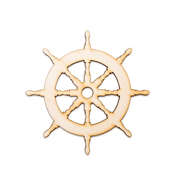 Ship Wheel Blank Wood Cutout-Nautical Wood Home Decor-Various Sizes-Wooden Helm-Pirate Wood Decor-DIY Crafts-Ship Theme Wood Accents-Pirates