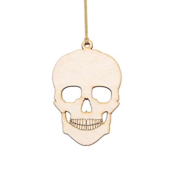 Skull Wood Ornament-Creepmas Decor-Laser Cut Ornament-Various Sizes-Skull Decor-Gothic Decor-DIY Ornaments-Holiday Skull Decor-Spooky Decor