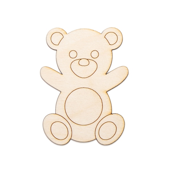 Teddy Bear-Wood Cutout-Detailed-Various Sizes-DIY Crafts-Cute Teddy-Baby Shower Party Favors-Baby Gifts-Bear Wood cutout-Nursery Home Decor-