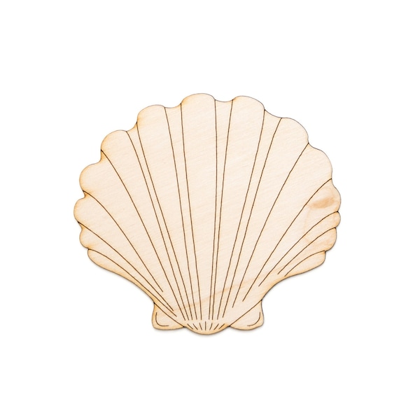 Clam Shell-Detailed Wood Cutout-Seashells Wood Decor-Nautical Decor-Various Sizes-DIY Crafts-Nautical Party Theme Decor-Beach Accents