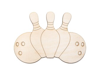 Bowling Balls And Pins-Wood Cutout-Bowling Game Theme Wood Decor-Various Sizes-DIY Crafts-Bowling Decor-Games Theme Decor-Bowling Sign