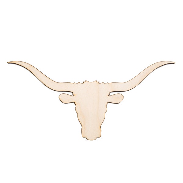 Longhorn Bull-Blank Wood Cutout-Texas Longhorn-Cattle Decor-Varios tamaños-DIY Crafts-Unfinished Wood-Farm Animals-Bull Head Cutout-Cowboy