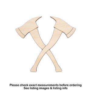 Fire Axes Crossed Detail Wood Cutout-Fireman Wood Decor-Various Sizes-DIY Crafts-Firefighter-Fireman Tools-Unfinished Wood-Fire House Decor