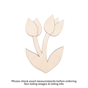 Tulpen Zwei-Holz Ausschnitt-Floral Holz Dekor-Zwei Design Optionen-Verschiedene Größen-DIY Handwerk-Frühlings Dekor-Frühling Verzierungen-Süße Tulpen Blumen