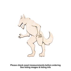 Werewolf Detailed Wood Cutout - Laser Cut Unfinished Craft Shape - Multiple Sizes