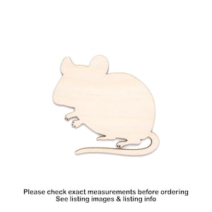 Mouse Blank Wood Cutout-Rodents-Various Sizes-DIY Crafts-Paintable Mouse-Mice Cutout-Unfinished Wood-Cute Mouse Decor-Wildlife Silhouette