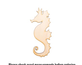 Seahorse Blank Wood Cutout - Laser Cut Unfinished Craft Shape - Multiple Sizes