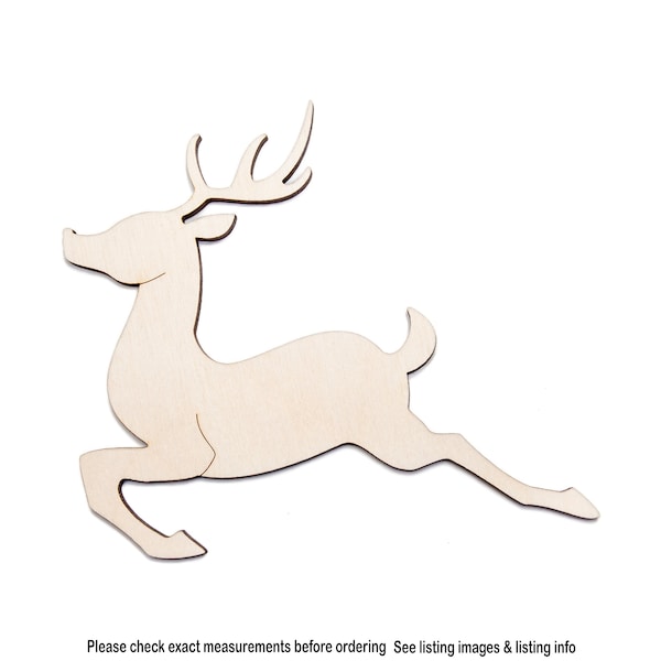 Reindeer Flying-Blank Wood Cutout-Holiday Animal Decor-Santa's Reindeer-Christmas Decor-Various Sizes-DIY Crafts-Forest Creatures-Caribou