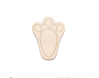Bunny Foot Wood Cutout-Cute Animal Foot-Spring Decor-Various Sizes-DIY Crafts-Unfinished Wood-Rabbit Foot-Footprints-Wood Bunny Feet-Easter