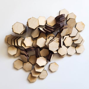 Hexagon Scrap Wood Cutouts-50 Pieces-wood Scraps-honeycomb Pieces-small-one  Size-diy Wood Crafts-collage Pieces-geometric Shapes-mosaic 