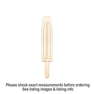 Cohete de paleta de helado de madera con detalles recortados - Forma artesanal sin acabado cortada con láser - Varios tamaños