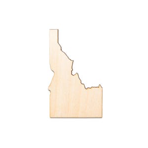 Recorte de madeira de Idaho - Decoração de madeira do estado de Idaho - Vários tamanhos - Decoração de geografia - Decoração de estados dos EUA - Recortes de estados individuais - Decoração de casa de estados de madeira