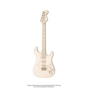 Guitarra eléctrica - Detalle de madera recortada Strat Tema de músico Decoración de madera Varios tamaños Instrumentos Decoración de fiesta DIY Decoración de tema de rockero de metal