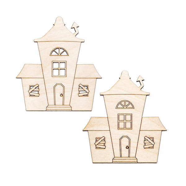 Haunted Abandoned House-Detail Wood Cutout-Spooky Home-Halloween Decor-Two Design Options-Various Sizes-Gothic Decor-Spooky Town Decor