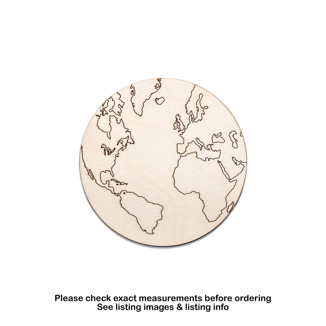 Earth-detail Wood Cutout-planets and Solar System Decor-various Sizes ...
