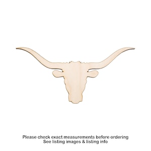 Longhorn Bull-Blank Wood Cutout-Texas Longhorn-Cattle Decor-Various Sizes-DIY Crafts-Unfinished Wood-Farm Animals-Bull Head Cutout-Cowboy