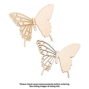 Motyl z ogonkiem, wycięty z litego drewna, dwie opcje projektu – znaki i upominki DIY – różne rozmiary – dekoracje i rękodzieło z motywem motyla – do malowania