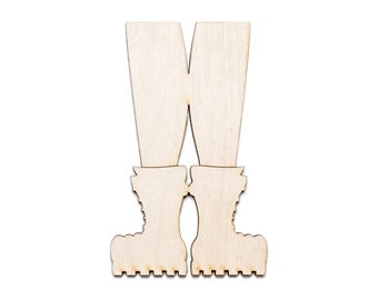 Gothic Stiefel Füße Holz Ausschnitt - Laser Cut Unfertige Handwerk Form - Mehrere Größen
