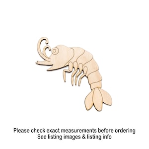 Cute Shrimp Wood Cutout-Cute Sea Creatures Wood Decor-Cartoony Shrimp Design-Various Sizes-DIY Crafts-Kids Crafts And Decor-Sea Creatures