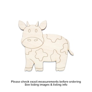 Cute Cow Bull Detail Wood Cutout-Farm Animals Decor-Various Sizes-DIY Crafts-Cartoon Cow-Cute Farm Animals-Nursery Decor-Country Theme Decor