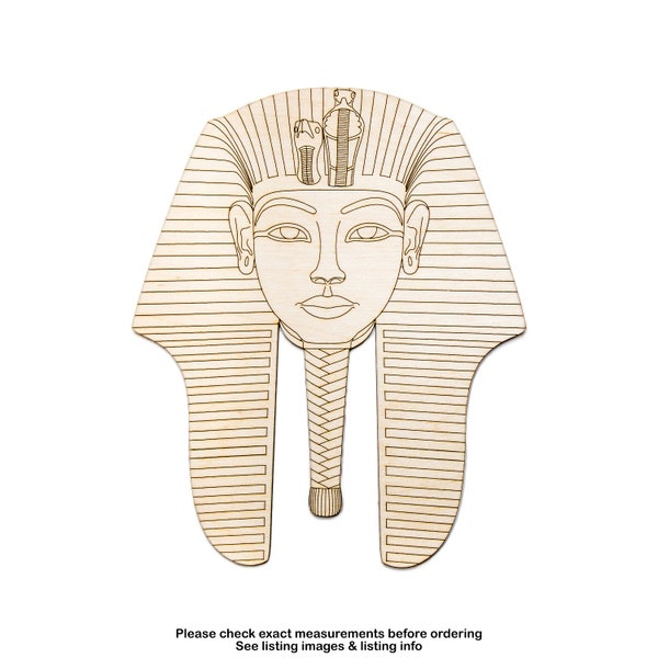 Tutankhamun Head-Full Detail Wood Cutout-Pharaoh Head-Ancient Egypt Theme Wood Decor-Various Sizes-History Decor-Egyptian Art Wood Decor