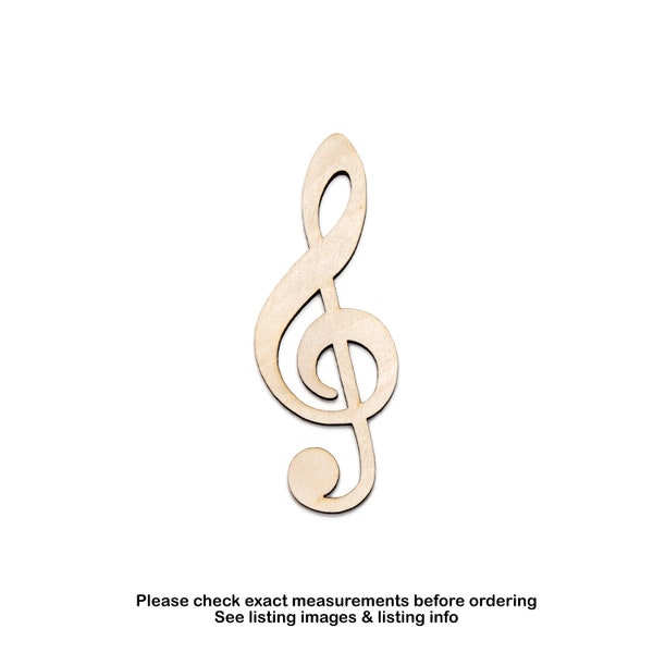 Treble Clef - Wood Cut Out Music Notations Symbols Sheet Music Writing Decor Various Sizes DIY Crafts Unfinished Wood Music Notes Decor Cuts