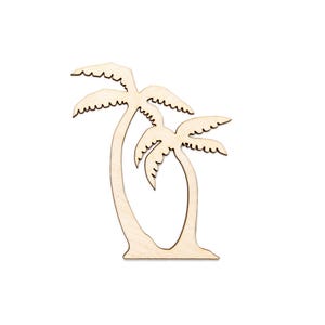 Double découpe en bois de palmier des îles - Décoration d'arbre de l'île - Différentes tailles - Arbres - Décoration de pirates - Palmier en bois - Travaux manuels - Décoration tropicale - Arbre double